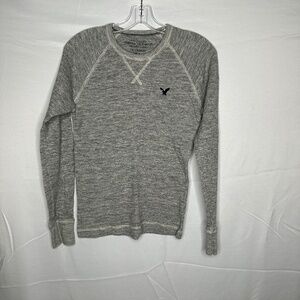 American Eagle Grey Long Sleeve Waffle Tee